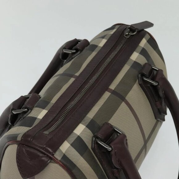 BURBERRY Nova Check Hand Bag PVC Beige Auth - Picture 6 of 16
